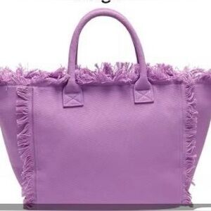 Purple Lavender Canvas Fringe Bag